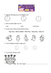 English Worksheet: Peppas Birthday