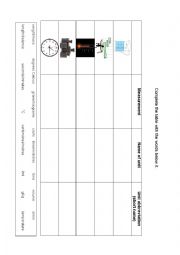 English Worksheet: Measurements