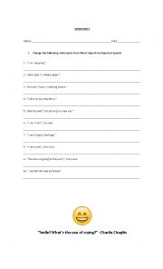 English Worksheet: Reported Speech Worksheet