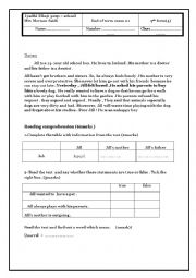 English Worksheet: 9th form exam