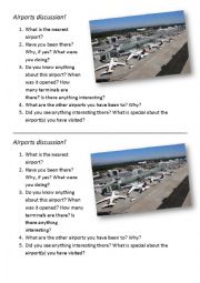 English Worksheet: Airports speaking warm-up