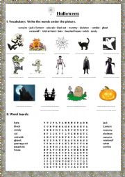 Halloween vocabulary worksheet