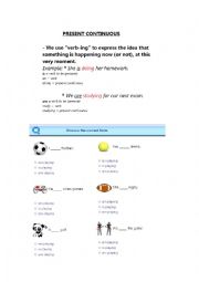 English Worksheet: Present Continuous Exercises