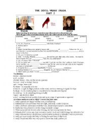 English Worksheet: The devil wears Prada movie, part 2