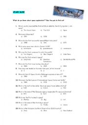 English Worksheet: Space Quiz