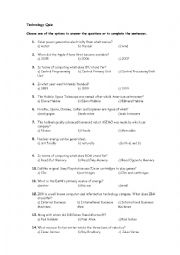 English Worksheet: Technology Quiz