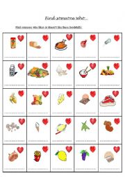 English Worksheet: Bingo - Food & drinks - do you like