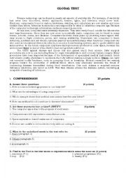 English Worksheet: Global Test