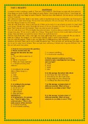 English Worksheet: PRESENT SIMPLE-PRESENT CONTINUOUS / READING