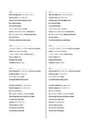 English Worksheet: Songs to work with vowels /ʌ/, // and /ɑ:/