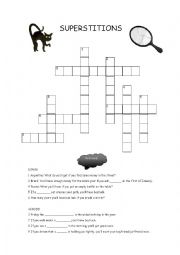 English Worksheet: SUPERSTITIONS