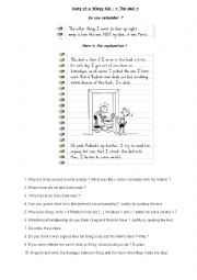 Diary of a Wimpy Kid reading comprehension questions