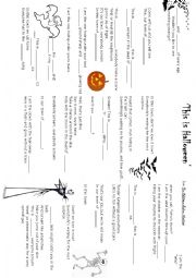 English Worksheet: This is Halloween from The nightmare before Christmas