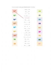 English Worksheet: Ordinal Vs Cardinal Numbers