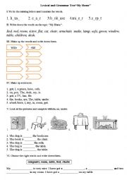 English Worksheet: My home