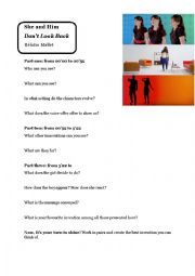 English Worksheet: She And Him - Dont Look Back