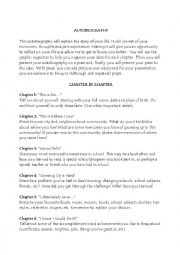 English Worksheet: Autobiography Assignment