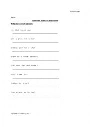 Possessive Adjectives in Questions