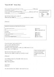 Count On Me (Bruno Mars) - Song Worksheet