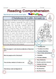 English Worksheet: CHRISTMAS IN LATIN AMERICA