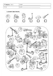 English Worksheet: Count the toys