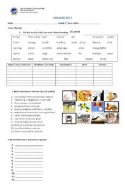 English Worksheet: healthy food reading comprehension