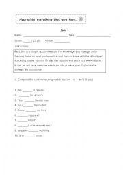 English Worksheet: Verb To Be quiz