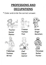 English Worksheet: professions and occupations