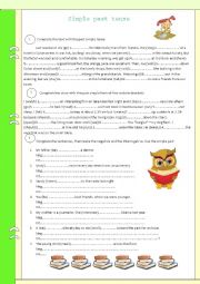 English Worksheet: simple past. A1