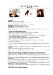 English Worksheet: The devil wears Prada movie, part 4