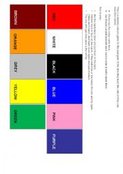 English Worksheet: COLOUR CARDS