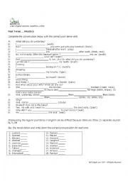 English Worksheet: Past Tense Worksheet