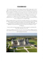 English Worksheet: CHAMBORD CASTLE