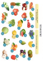 English Worksheet: Fruits and Vegetables