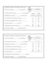 English Worksheet: Object Pronouns