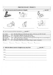 English Worksheet: UNIT 1 PROJECT 2 PRACTICE