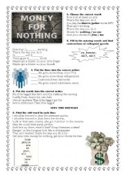 English Worksheet: Money for Nothing (song by 