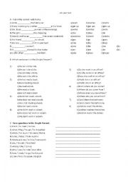 English Worksheet: Test on verb to be