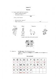 English Worksheet: Spelling class