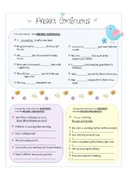 English Worksheet: Present continuous