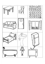 English Worksheet: FURNITURE CROSSWORD