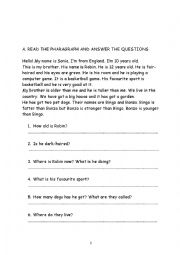 English Worksheet: Months, Adjectives and Prepositions