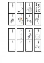 English Worksheet: domino game about action verbs and games