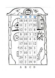 Maze for practicing numbers 1-20