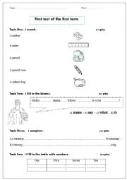 First test of the first term