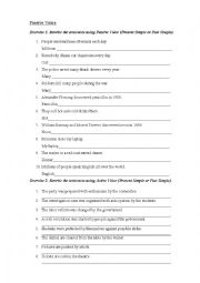 English Worksheet: Passive Voice