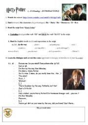 English Worksheet: Harry Potter Introduce yourself and act out a scene