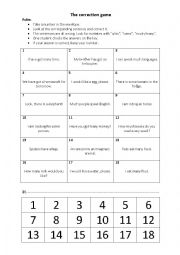 English Worksheet: Correction Game - A, an, much, many