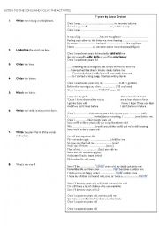 English Worksheet: 7 years.- song