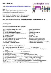 English Worksheet: Daisys Summer Job